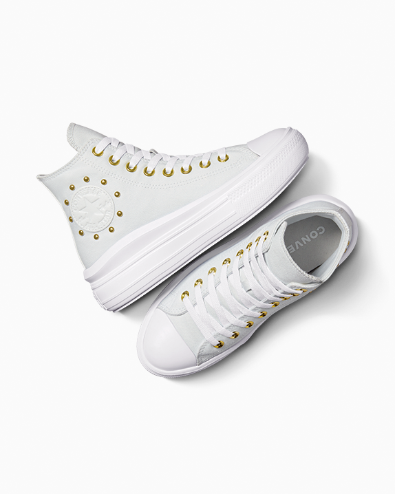 Chuck Taylor All Star Move Star Studded High Tops Pair Top View